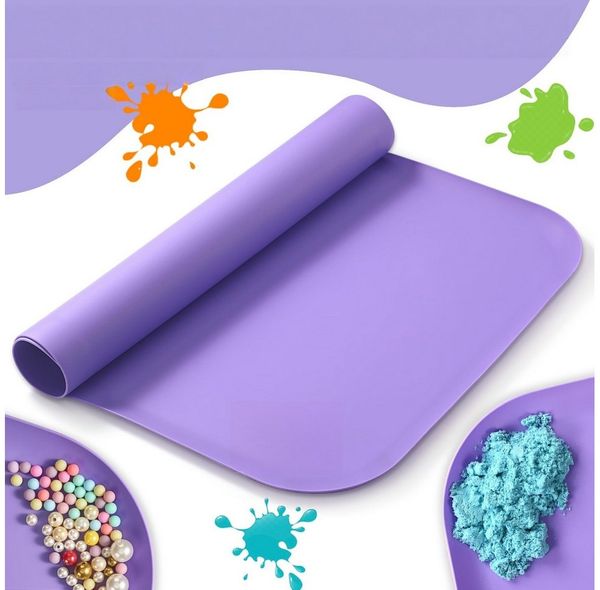 FOUORTUNATE-BEE Platzset Silikon Malunterlage für Kinder – abwischbare Zeichenmatte, Multifunktionale Bastel- & Tischmatte mit erhöhtem Rand