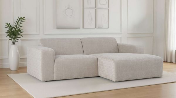 OTTO home Ecksofa Koa, 228 cm, L-Form, Modulsofa in Cord, Chenille, Struktur, Webstoff, Designsofa, weicher Lounge-Sitzkomfort, Welleunterfederung, bodentief