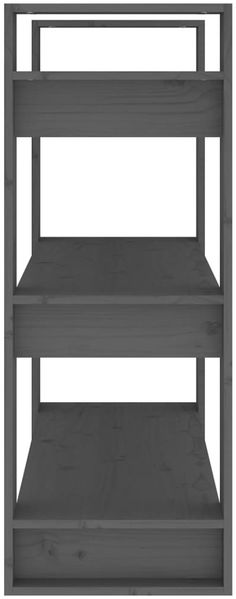 vidaXL Bücherregal/Raumteiler Grau 80x35x91 cm Massivholz Kiefer 813901 Bild 6