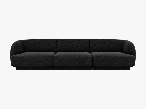 Micadoni Sofa Miley 3-Sitzer Chenille Eden Anthrazit