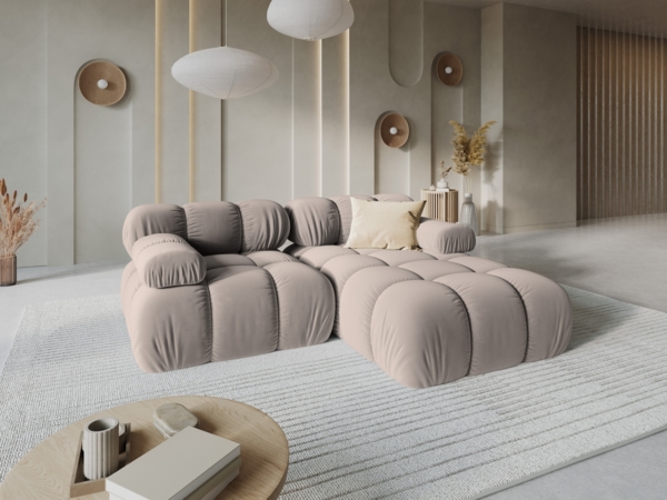 Micadoni Modulares Ecksofa Bellis 3-Sitzer Rechts Samt Bluvel Cappuccino Bild 8