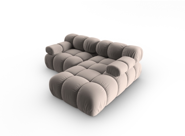 Micadoni Modulares Ecksofa Bellis 3-Sitzer Rechts Samt Bluvel Cappuccino Bild 3