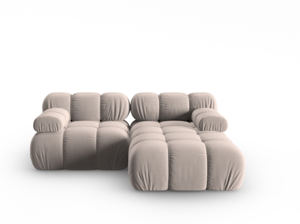 Micadoni Modulares Ecksofa Bellis 3-Sitzer Rechts Samt Bluvel Cappuccino Bild 1
