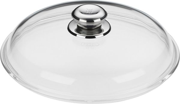 WMF Glas-Pfannendeckel 28 cm, Deckel für 28er Pfannen, Deckel mit Metallknauf, hitzebeständiges Glas, spülmaschinengeeignet
