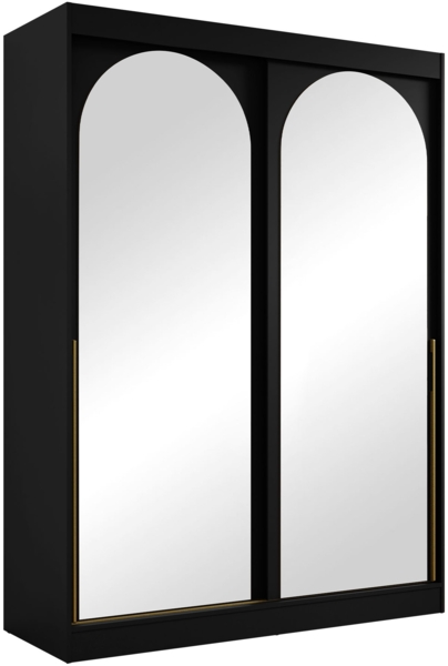 Kleiderschrank Mezzinto 150 (Farbe: Schwarz / Schwarz + Gold)