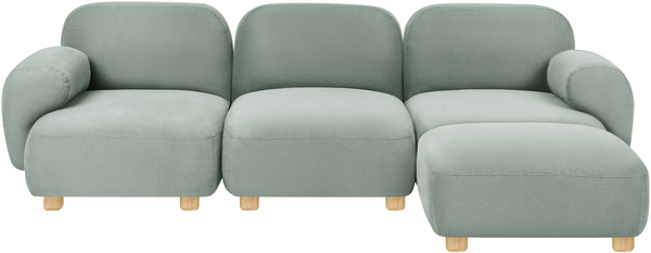 AMLI 3-Sitzer Modulsofa Hellgrün Stoff mit Ottomane