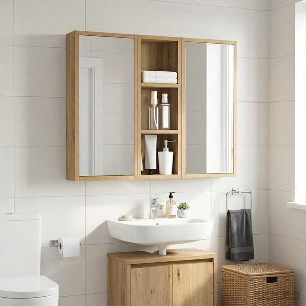 vidaXL Badezimmer-Wandschrank Kunsthandwerk Eiche 20 x 10 x 60,5 cm 889294