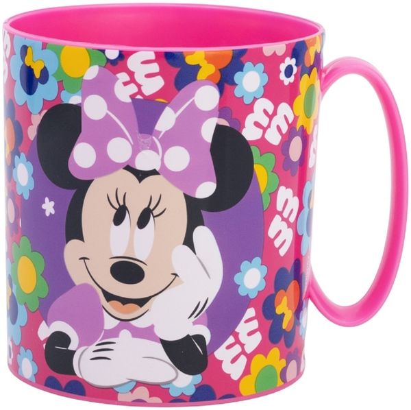 Disney Minnie Mouse Becher Mikrowellengeeigneter Kunststoffbecher 390 ml – Motivbecher für Kinder