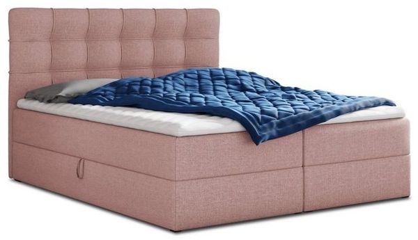Boxspringbett Best mit 2 Bettkästen, Doppelbett mit Bonell-Matratze und Topper, Polsterbett, Bett (Pink (Inari 52), 140 x 200 cm) Bild 4