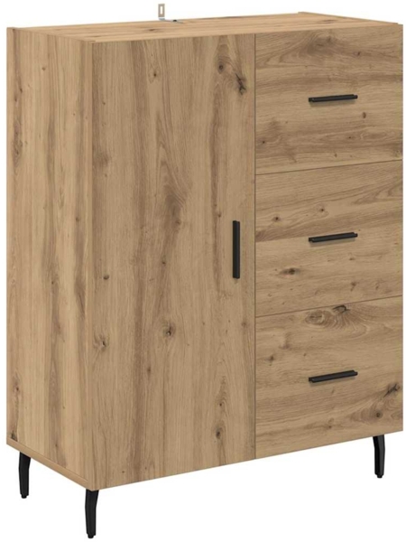 vidaXL Sideboard Artisan-Eiche 69,5 x 34 x 90 cm Verbundholz und Eisen 881532