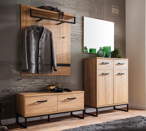 Garderoben-Set >Torrent< in Grandson Oak Nachbildung - 191x196x38cm (BxHxT)