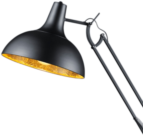 Stehleuchte, Gelenke beweglich, schwarz, gold, H 180 cm Bild 9