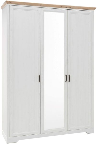 Kleiderschrank JASMIN mit 3 Türen Pinie weiß Nachbildung