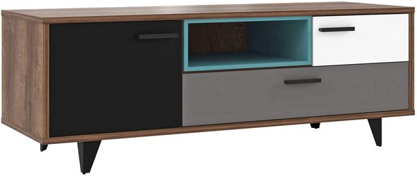 Lowboard TV-Kommode RAVEN 1 Tür 2 Schubladen Gerätefach von Forte