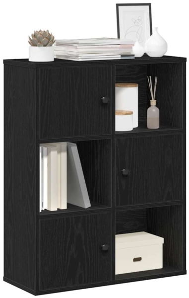 vidaXL Bücherregal Schwarz Eichen-Optik 60x24x76,5 cm Holzwerkstoff 860383