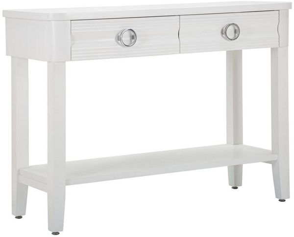 Dmora Konsolentisch Bakar, Tisch, Eingangskonsole, Regal, 110x40 h82 cm, Weiß
