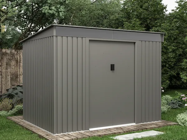 Vente-unique - FOLCO Gartenhaus Metall Grau - B 171 cm x H 191 cm x L 251 cm
