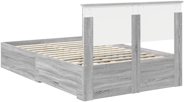 vidaXL Bettrahmen Graues Sonoma 135 x 190 cm Holzwerkstoff 3408277 Bild 10