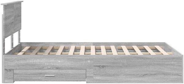 vidaXL Bettrahmen Graues Sonoma 135 x 190 cm Holzwerkstoff 3408277 Bild 9