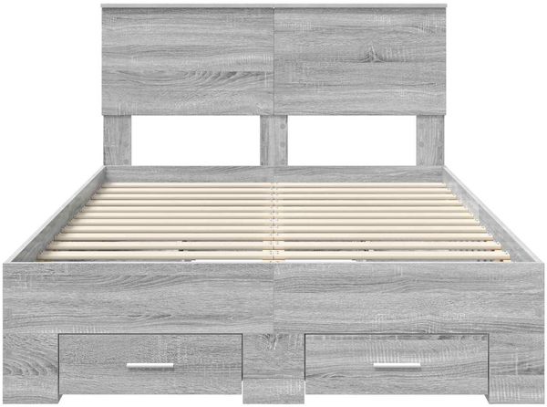 vidaXL Bettrahmen Graues Sonoma 135 x 190 cm Holzwerkstoff 3408277 Bild 8