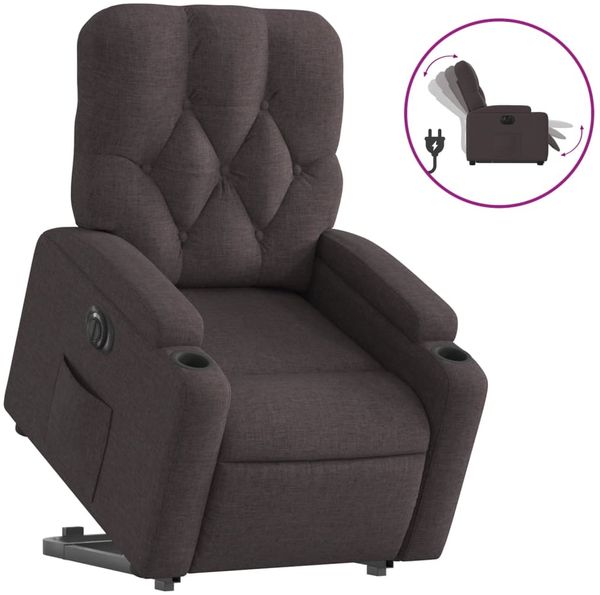 vidaXL Relaxsessel mit Aufstehhilfe Elektrisch Dunkelbraun Stoff 3204739 Bild 2