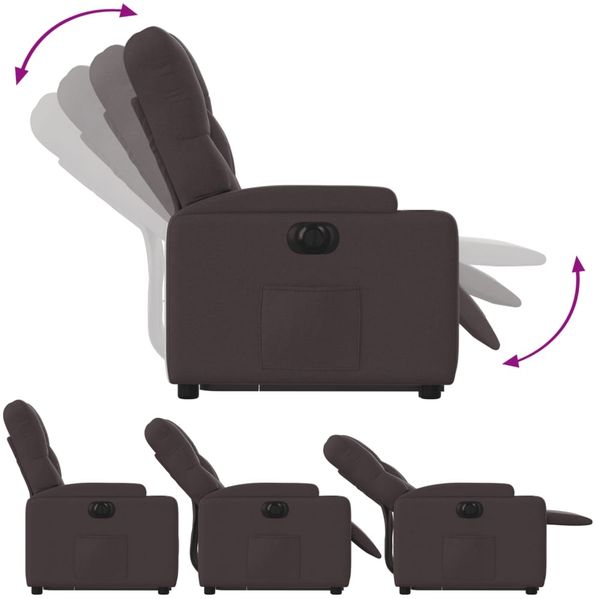 vidaXL Relaxsessel mit Aufstehhilfe Elektrisch Dunkelbraun Stoff 3204739 Bild 7