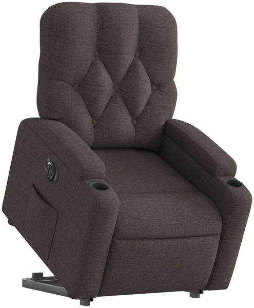 vidaXL Relaxsessel mit Aufstehhilfe Elektrisch Dunkelbraun Stoff 3204739 Bild 3