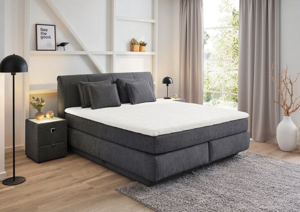 Jockenhöfer Gruppe Boxspringbett "Carla", wahlweise mit oder ohne Bettkasten, inkl. 4 Kissen, erhältlich in den Breiten 160 & 180cm