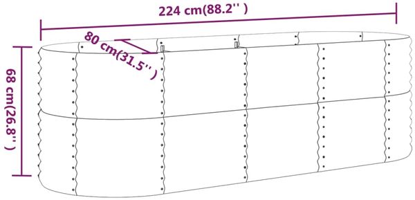 vidaXL Hochbeet Verzinkter Stahl 224x80x68 cm Silbern 318957 Bild 6