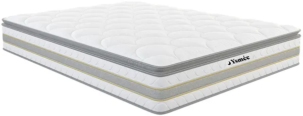 Vente-unique - CANTERBURY Mattress and bed base set StoffStoff Weiß - B 140 cm x H 31 cm29 cm x L 190 cm Bild 5
