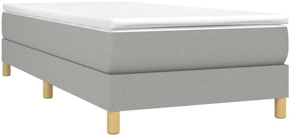 vidaXL Polsterbett, Stoff, 25,0 cm, Hellgrau, 90x190 cm, Natur Bild 3