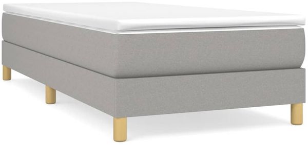 vidaXL Polsterbett, Stoff, 25,0 cm, Hellgrau, 90x190 cm, Natur Bild 2