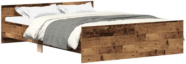 Doppelbett, Bettgestell Modernen ohne Matratze Altholz-Optik 150x200cm Holzwerkstoff d1742e