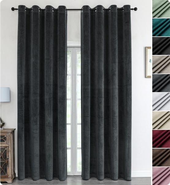 Beautex Verdunkelungsvorhang Samt Vorhang Ösen Gardine Velvet blickdicht abdunkelnd (1 St), Ösen, abdunkelnd