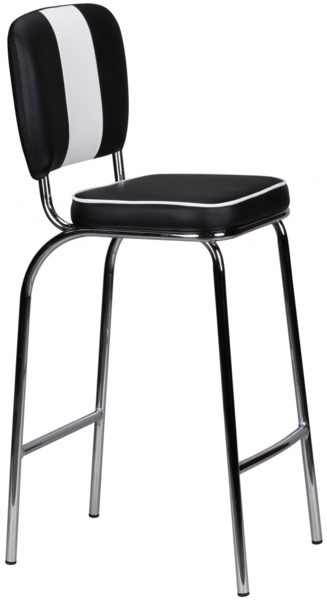 Barstuhl American Diner 50er Jahre Retro Schwarz Weiß Bild 4