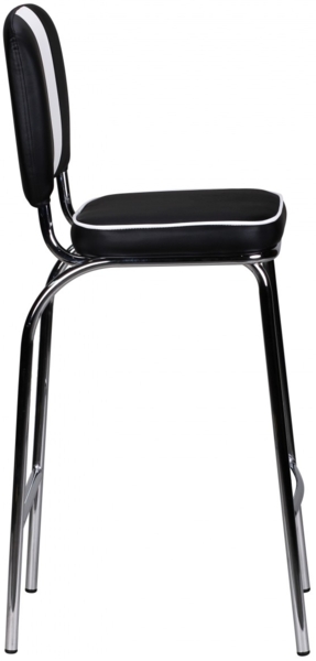 Barstuhl American Diner 50er Jahre Retro Schwarz Weiß Bild 5