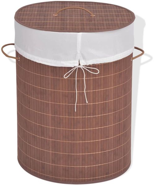 vidaXL Bambus-Wäschekorb Oval Braun 245580