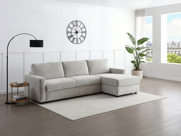 Vente-unique - MILAVO Sofa Stoff Beige - B 160 cm x H 90 cm x L 284 cm