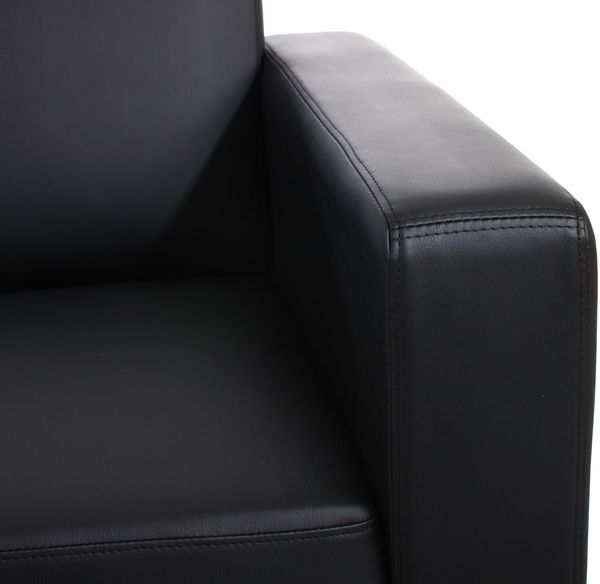 Sofa-Garnitur Couch-Garnitur 2x 2er Sofa Lyon Kunstleder ~ schwarz Bild 4