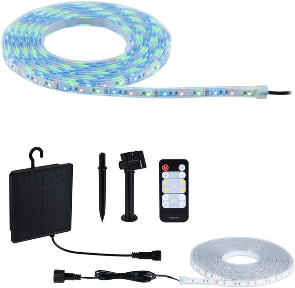 Paulmann 71194 LED Stripe Solar mit Fernbedienung 5m IP44 RGB dimmbar