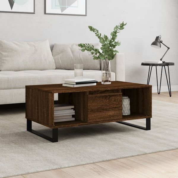 vidaXL Couchtisch Braun Eichen-Optik 90x50x36,5 cm Holzwerkstoff 830603