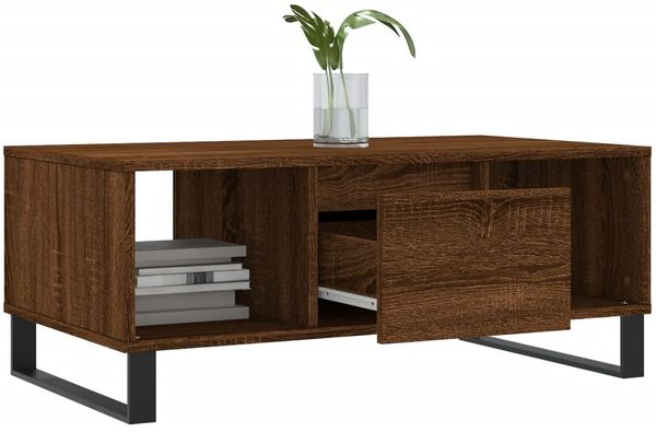 vidaXL Couchtisch Braun Eichen-Optik 90x50x36,5 cm Holzwerkstoff 830603 Bild 4
