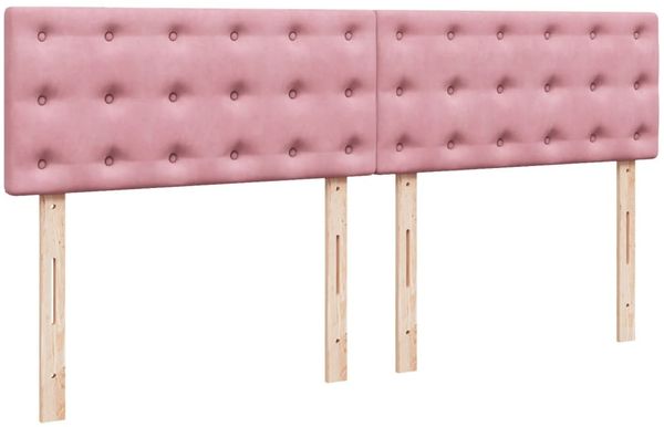 vidaXL Boxspringbett mit Matratze Rosa 180x200 cm Samt 3290123 Bild 9