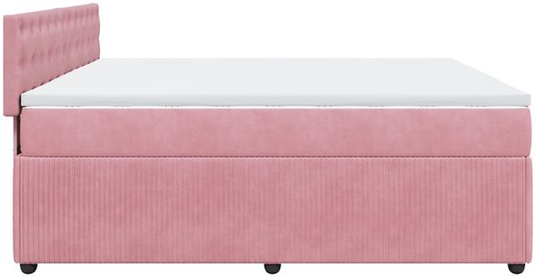 vidaXL Boxspringbett mit Matratze Rosa 180x200 cm Samt 3290123 Bild 7