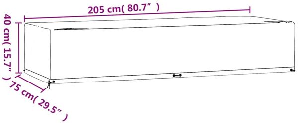 vidaXL Abdeckung für Sonnenliege 12 Ösen 205x75x40 cm Polyethylen 319342 Bild 9