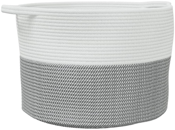 vidaXL Wäschekorb , Grau und Weiß, Ø55x36 cm