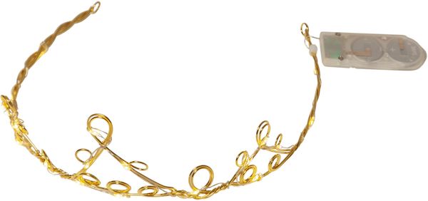 Leuchtendes Diadem 20 LEDs messingfarben Timer Ø 18cm H 6cm