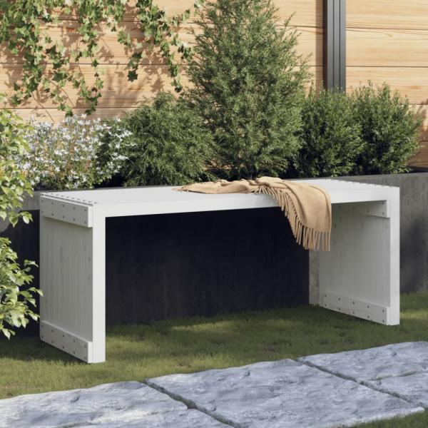 vidaXL Gartenbank Ausziehbar Weiß 212,5x40,5x45 cm Massivholz Kiefer 832526