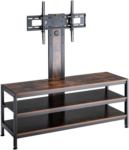 TV-Halterung mit Fernsehtisch Stockholm 120x40x108 cm Schwarz/Eiche rustikal [pro. tec]