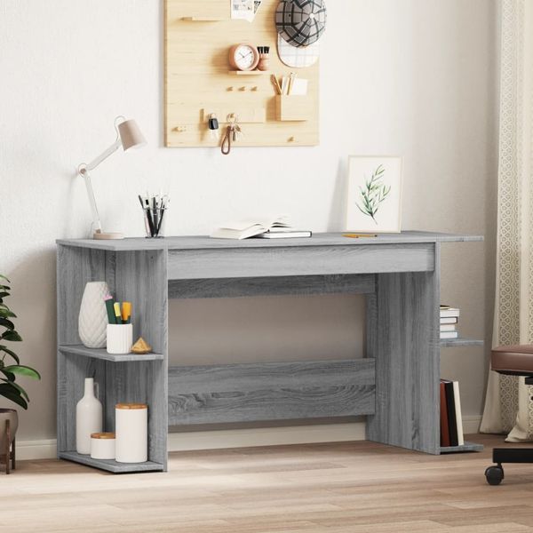 Schreibtisch, Bürotisch, Computertisch Grau Sonoma 140 x 50 x 75 cm Holzwerkstoff